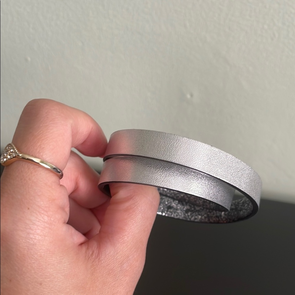 Keep Collective double wrap reversible leather bracelet